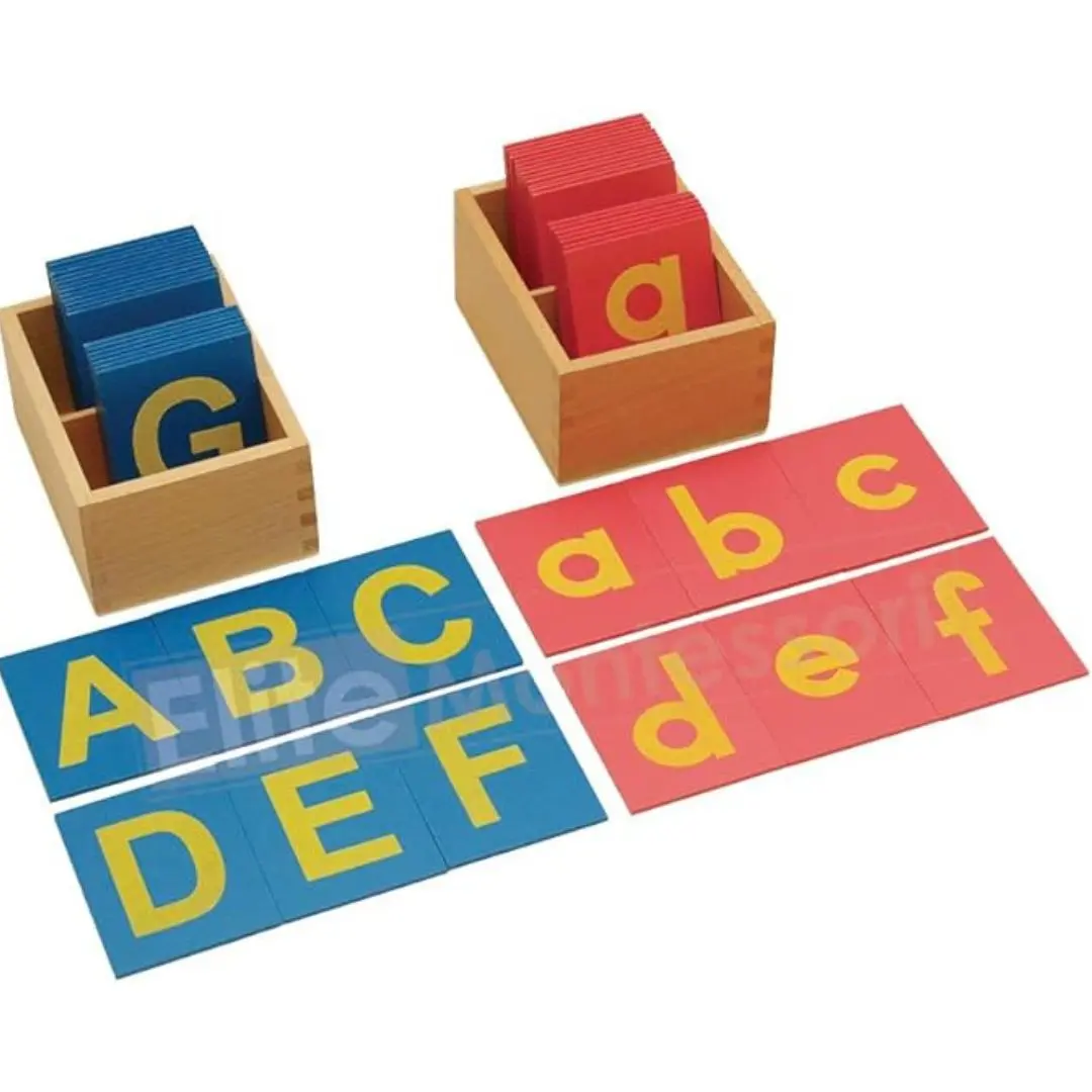 An image of Elite Montessori Lower and Capital Case Sandpaper Letters