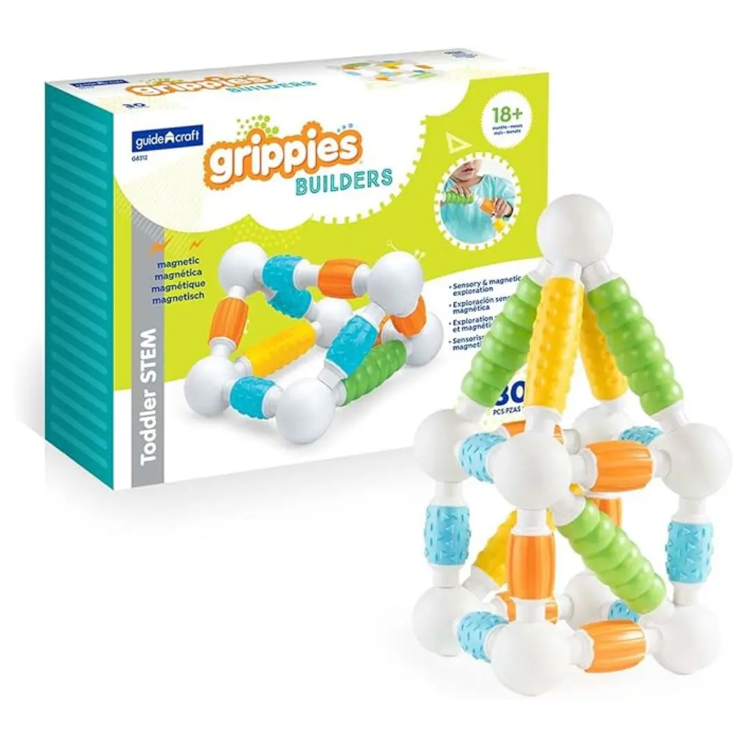 An image of Grippies Builders - 30 Piece STEM Magnetic Building Set