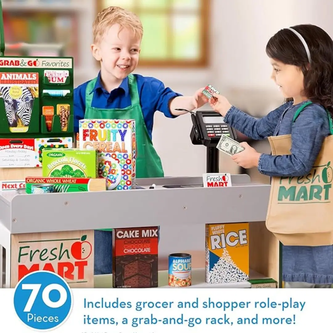 An image of Melissa & Doug Grocery Store Set. Pretend Play