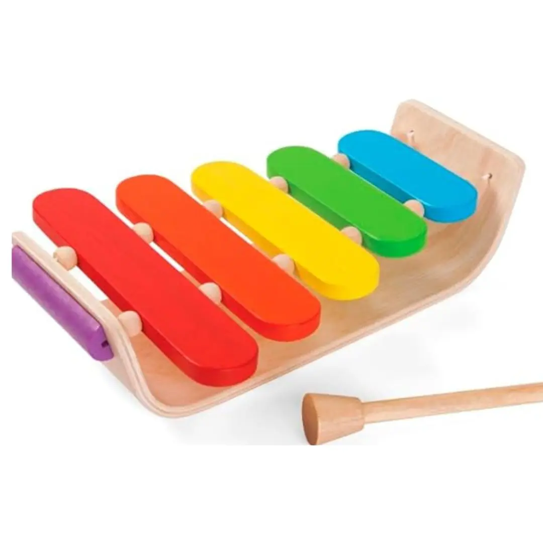 An image of Plan Toys Colorful Wooden Oval Xylophone.