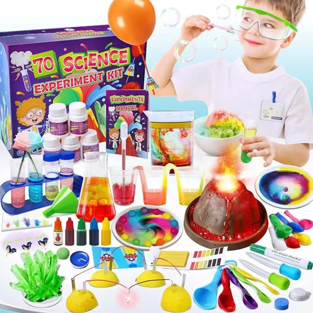 Image of UNGLINGA 70 Lab Experiments Science Kits for Kids Age 4-6-8-12