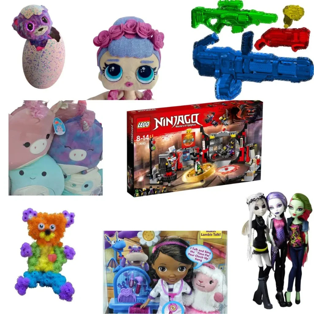 An image collage of 2010s Nostalgia toys