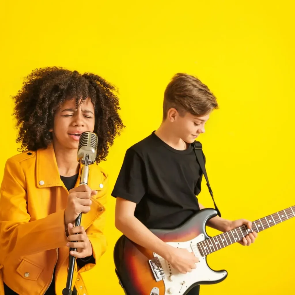 An image of Teenager playing Musical Instrument