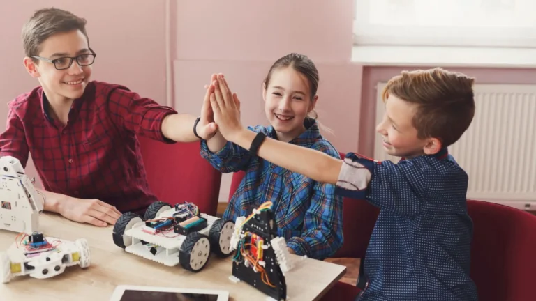 An image of 10 year olds playing with a toy