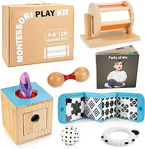 Montessori Toys for Babies 0-6 Months, 8 in 1 Learning toys